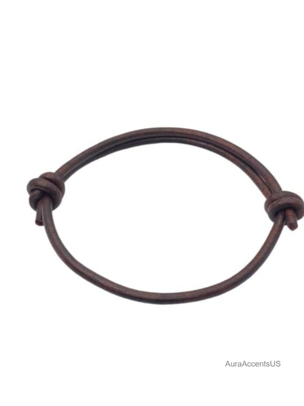 Men's Genuine Leather Bracelet, Handmade Adjustable Sliding Knot Cuff,